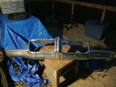 Used bumper in good shape. Chrome in decent shape. No peeling. Has some some small scrapes and scrat...