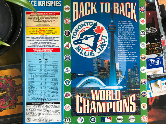 Toronto Blue Jays 1993 world series limted edition cereal box in Arts & Collectibles in City of Toronto - Image 2