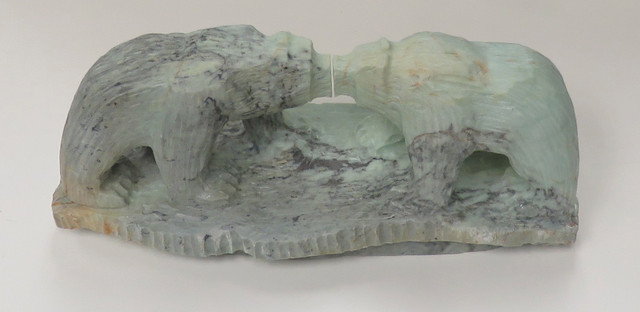 “Grizzly Greeting” original soapstone carving by Anthony Antoine in Arts & Collectibles in Edmonton - Image 2