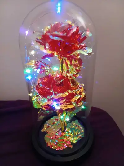 led glass dome rose with lights, View more