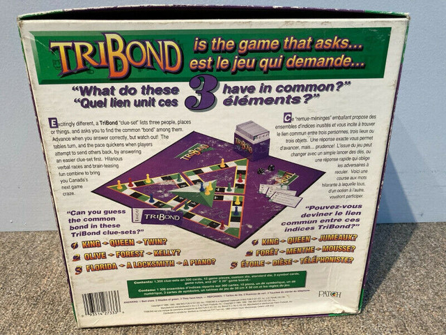 Vintage TriBond Board Game - Patch Products - 1995 - Complete. dans Jouets et jeux  à Ouest de l’Île - Image 3