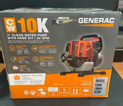 GENRAC 1” CLEAN WATER-PUMP WITH HOSE KIT CW10 , View more