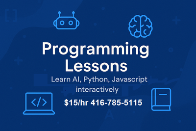 Learn Python Java C C++ C# JavaScript AI Machine Learning Web Programming Interactively Live Online...