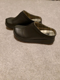 Black Leather ALDO Clogs