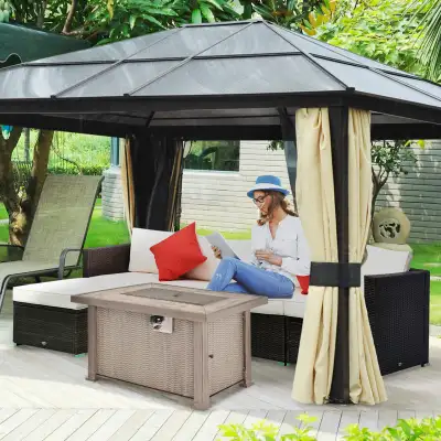 42" Propane Fire Pit Table, 50,000 BTU Wicker-Effect Gas Fire, View more
