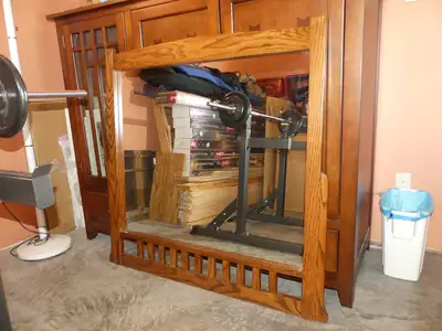 Solid oak mirror in brand new condition. Dimensions are 41" tall by 43" wide. The mirror glass is 37...