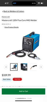 Mastercraft 120V Flux Core MIG Welder