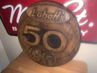 Vintage Labatt’s 50 Beer Bar Wood sign excellent condition This sign is from the 1960s – 1970s Is ma...