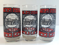 Vintage Coca-Cola Stained Glass Design Glasses