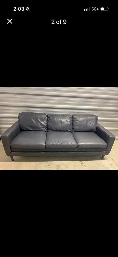 Beautiful Chateau d’Ax 3 seater couch from Leon’s - $1500 New (read more…) ~ 100% Italian leather on...