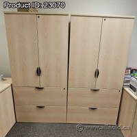 Blonde 2 Door, 2 Drawer File and Storage Cabinet