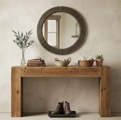 63-Inch Solid Wood Console Table, View more