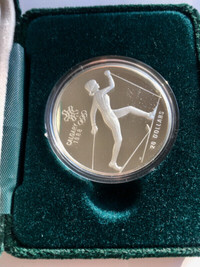 1986 $20 CALGARY OLYMPIC WINTER GAMES SILVER COIN Cross-Country