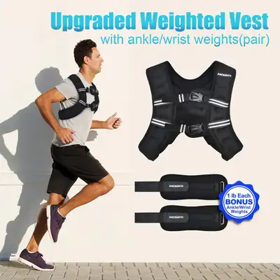 New - PACEARTH 25 lb Weighted Vest with Ankle/Wrist Weights, View more