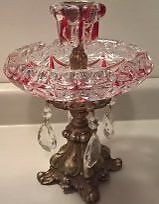 Vintage Crystal Glass Ashtray with Brass Pedestal and Prisms in Arts & Collectibles in Oshawa / Durham Region