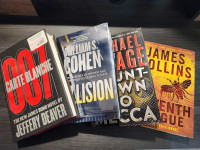 4 Hardcover Thriller Fiction Books (plus bonus)