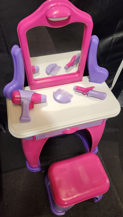 Excellent Condition Toy Vanity Set - bench-style seat and mirror