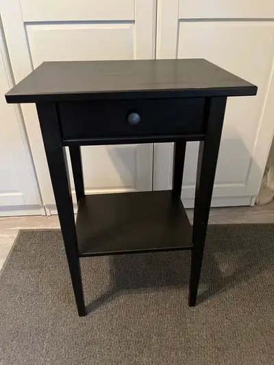 Ikea Hemnes Nightstand, Black-Brown, View more