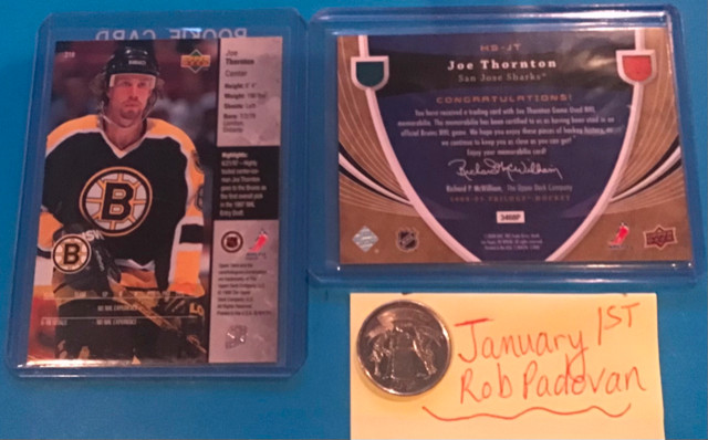NHL Future HOFer Joe Thornton Dual Jersey Card, 2 Rookies more in Arts & Collectibles in Guelph - Image 4