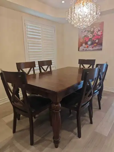 Solid Wood Dining Table and Chairs, View more