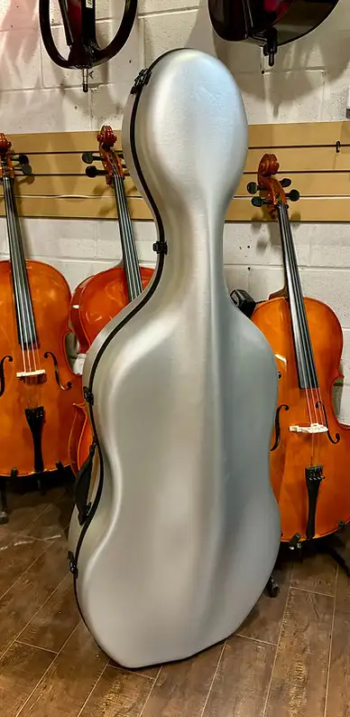Cello Case Fiber Glass 4/4 Matte Silver full size $140 off, View more