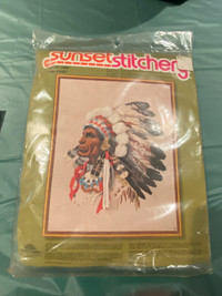 Indian chief stitchery kit