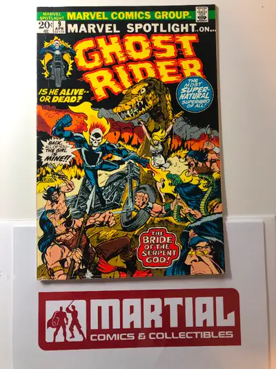 For sale: Marvel Spotlight comic book issue 9 featuring an early Ghost Rider! Approx 5.5 raw grade c...