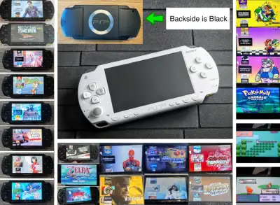64GB Sony PSP Playstation Portable Fat Original Black Hacked Modded custom firmware jailbroken 100+...