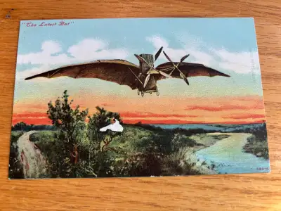 Vintage Aviation Airplane Postcard “The Latest Bat” 389-5, View more