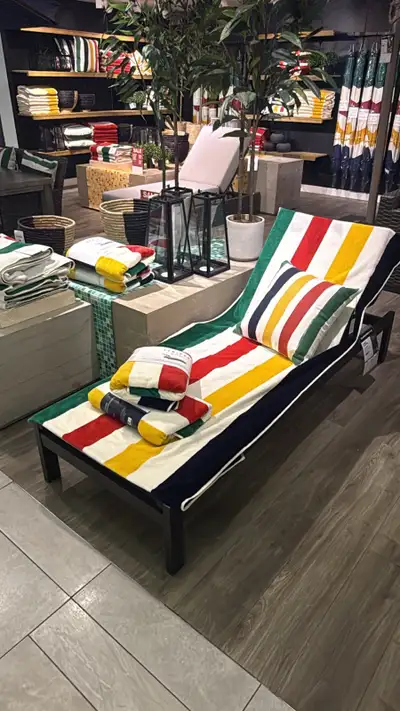 Bring the iconic Hudson Bay’s Multi-stripes to your home or cottage this summer! Vibrant lounge chai...