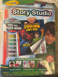 NEW Marvel Spider-Man Story Studio Book + Kite + Tablecover etc