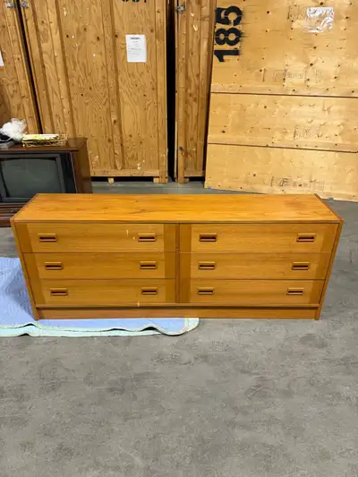 MCM Mid-Century Modern/Danish-Style Teak Lowboy Dresser Console, View more