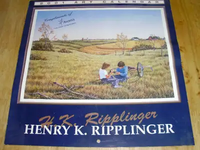 2001 Art Calendar by artist H.K. Ripplinger, View more