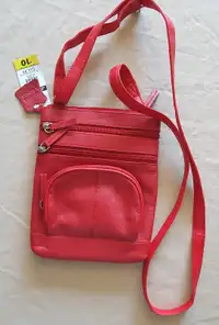 Genuine Red Leather Cross body Bag