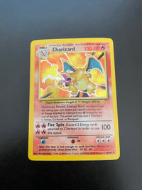 Original pokemon base set Charizard card great condition 