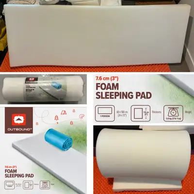 Outbound Soft Foam Sleeping Pad Camping Mat Single 72x24x3 (3lb), View more