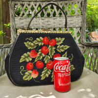 Vintage Cherries Petit Pointe Tapestry Purse Hand Bag