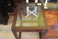 Wood/Glass Side Table For Sale