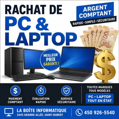 rachat de laptop, ordinateur, moniteur et vente, View more