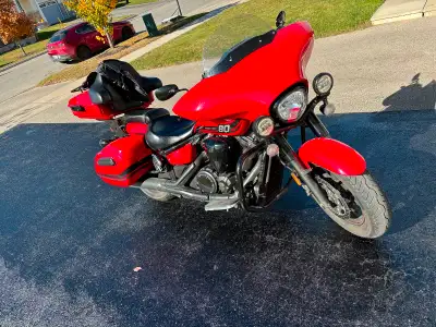 Red and Black 2015 Yamaha VStar Deluxe 1300 new tires put on on of season last year… Its a 5 speed b...