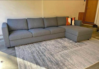 Free delivery  L shape grey Sectional ️ sofa couch ️ 