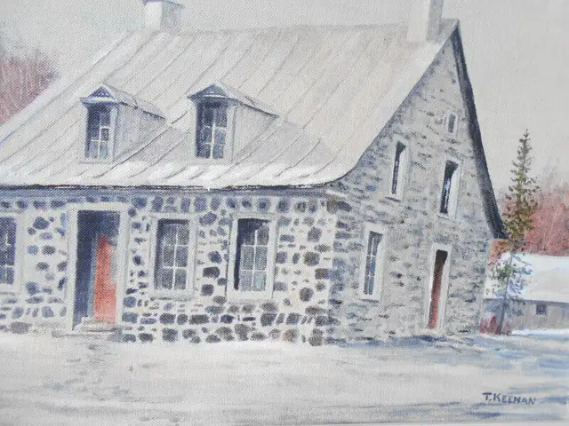 TABLEAU-PEINTURE-TOILE-OIL PAINTING-VINTAGE-THOMAS KEENAN in Arts & Collectibles in City of Montréal - Image 7