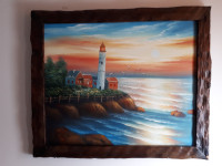 Tableau Phare sur la mer Peinture à l'huile Toile Oil painting