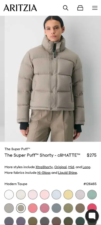 Aritzia superpuff shorty, View more