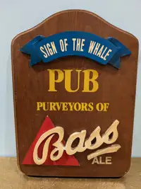 Vintage Authentic Bass ale 3D wooden bar sign by Gunnies