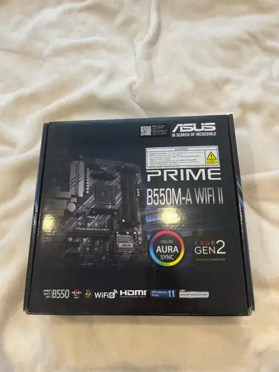 English version bellow Carte mère ASUS B550 – Socket AM4 – WiFi 6 – DDR4 – Micro ATX Neuve, jamais u...