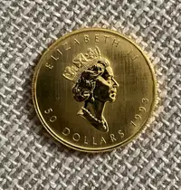 1993  1 oz Gold Canadian Maple Coin