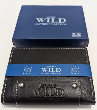 NEW RFID leather Wallet Always Wild Classic Style Card Holder, View more