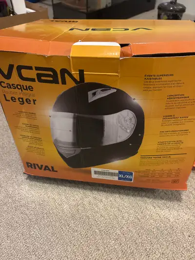 This is a VCAN full-face motorcycle helmet, designed to be lightweight and comfortable for riders. I...