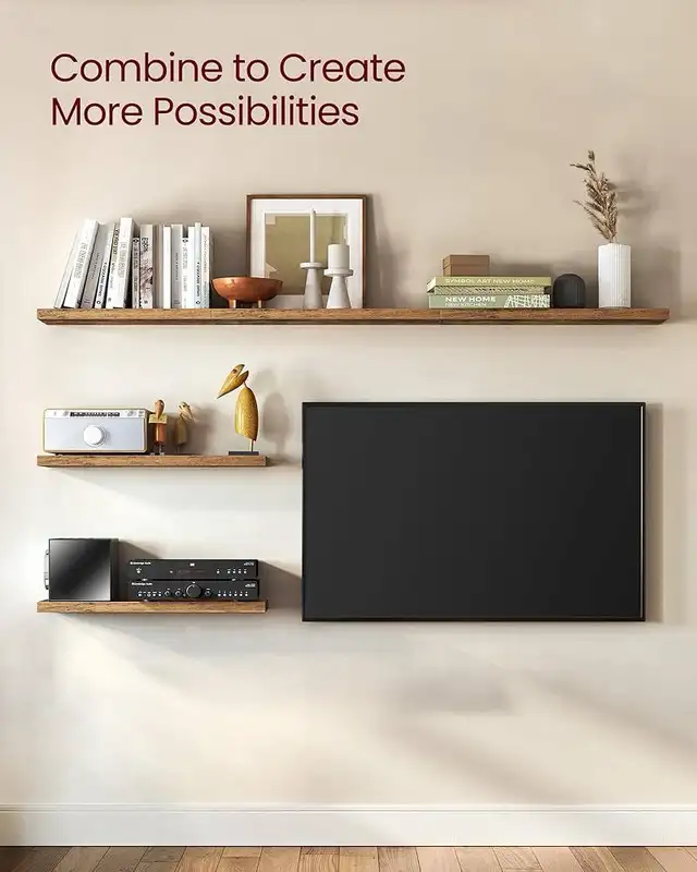 VASAGLE Wall Shelves Set of 3, Floating Shelves, Wall Mounted, 8 in Home Décor & Accents in Markham / York Region - Image 6